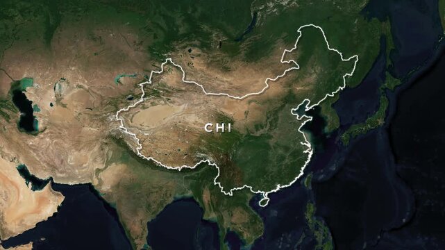 China Satellite World Map Zoom In Animation
