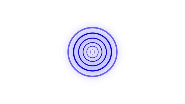 arrow animation waves circle diffusion animation on the white background.