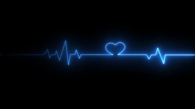 ECG heartbeat monitor, ECG monitor, Heart beating and pumping, medical abstract animation.