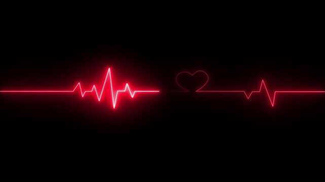 ECG heartbeat monitor, ECG monitor, Heart beating and pumping, medical abstract animation.