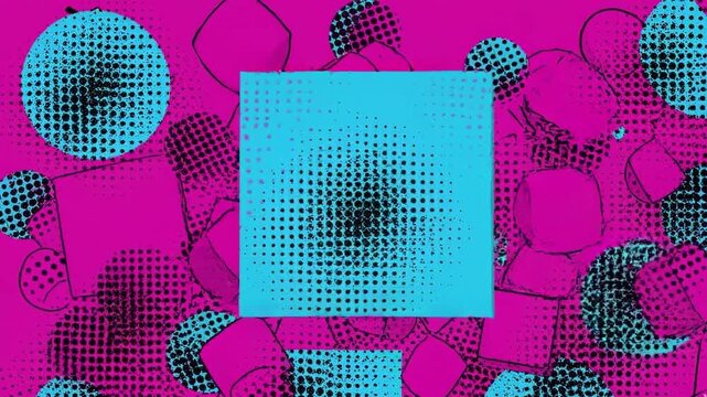 Abstract pop art squares and dots