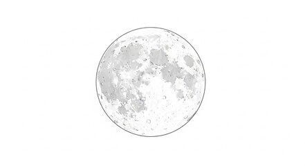 Full Moon Celestial Body Isolated on White Background. © Retno