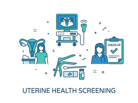 Medical Uterus Health Screening Set with Ultrasound Machine Pap Smear Test and Doctor Consultation