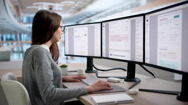 Compliance Officer Carefully Reviewing Document Changes