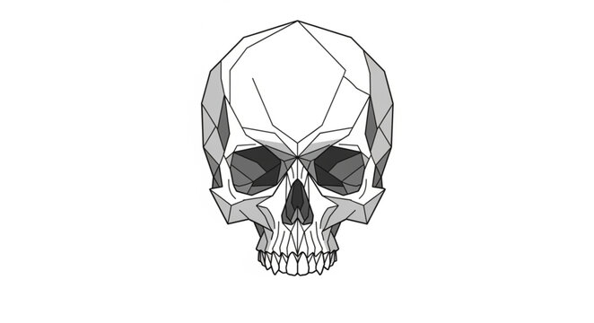 Geometric Skull Illustration Low Poly Style.
