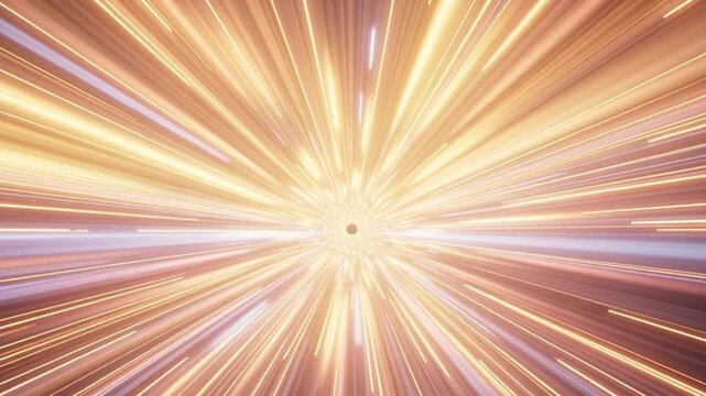 Abstract Light Speed Animation with Radial Blur Effect, Hyperdrive Concept.