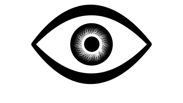 cornea of ​​the eye, black isolated vector silhouette