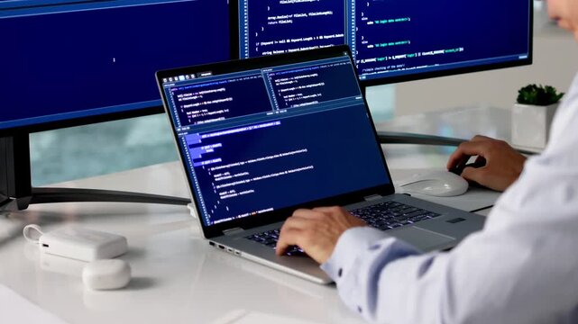 Man In Office Writing Software Code