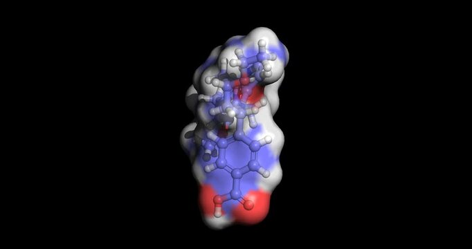 Iptacopan, Factor B inhibitor for paroxysmal nocturnal hemoglobinuria (PNH), 3D molecule spinning, 4K