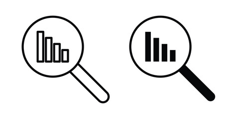 Fototapeta premium Analysis icon. Doodle Icon in Minimal Line Art Style