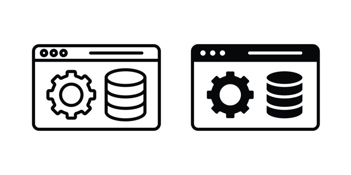 Backend icon. Doodle Icon in Minimal Line Art Style