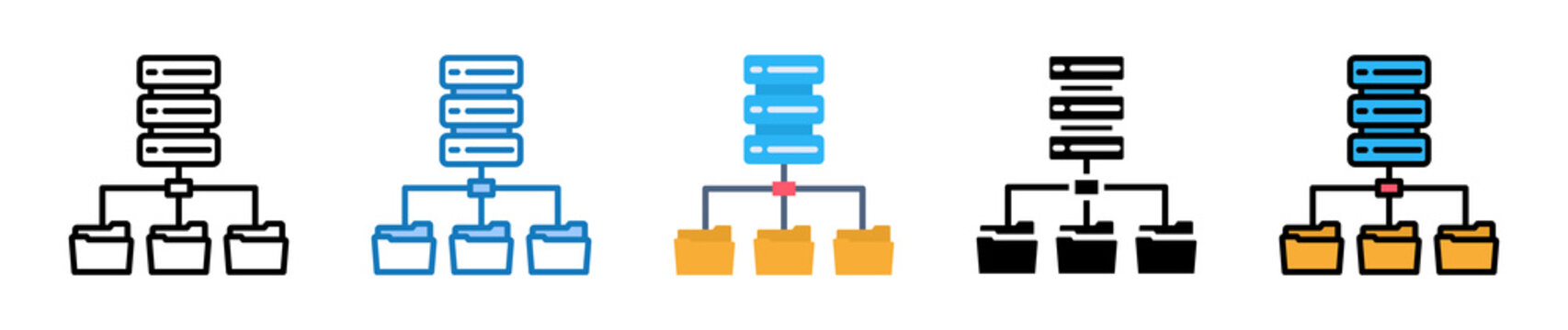 File Storage multiple style icons set design vector illustration. 