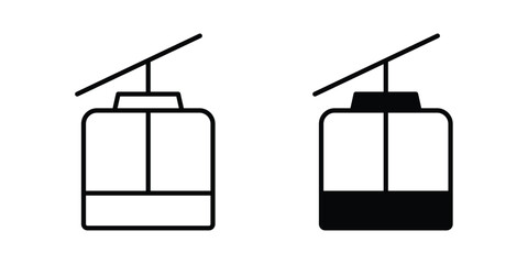Chairlift icon. Doodle Icon in Minimal Line Art Style © Bell
