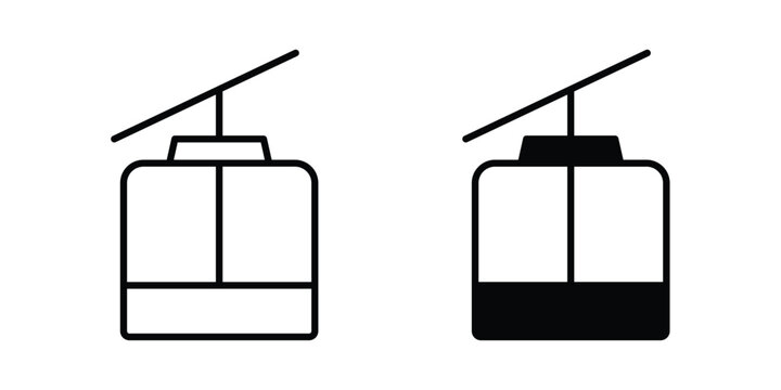 Chairlift icon. Doodle Icon in Minimal Line Art Style