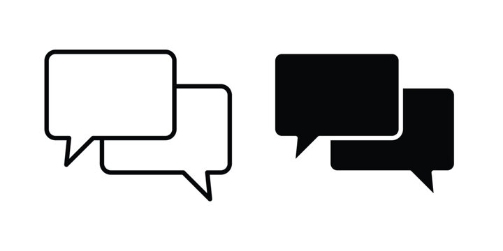 Chat bubble icon. Doodle Icon in Minimal Line Art Style