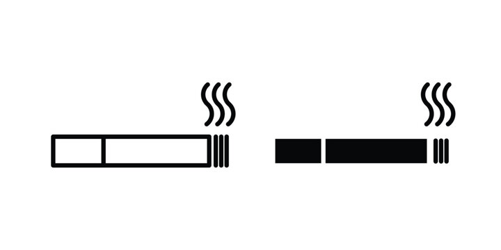 Cigarette icon. Doodle Icon in Minimal Line Art Style