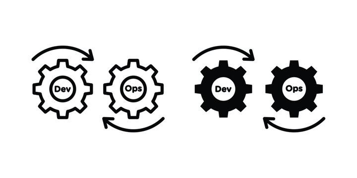 Devops icon. Doodle Icon in Minimal Line Art Style