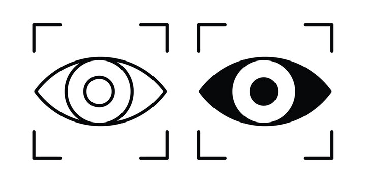 Eye tracking icon. Doodle Icon in Minimal Line Art Style