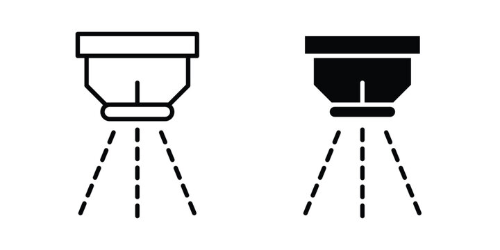 Fire sprinkler system icon. Doodle Icon in Minimal Line Art Style