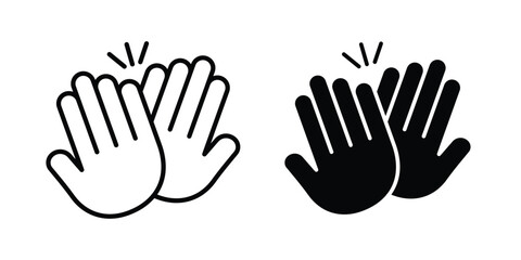 Fototapeta premium High Five icon. Doodle Icon in Minimal Line Art Style
