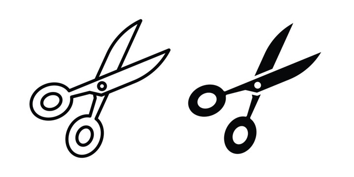Hairdresser scissors icon. Doodle Icon in Minimal Line Art Style