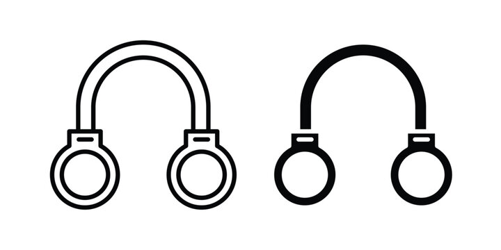 Handcuffs icon. Doodle Icon in Minimal Line Art Style
