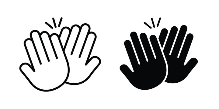 High Five icon. Doodle Icon in Minimal Line Art Style