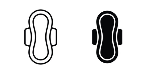 Hygienic pad icon. Doodle Icon in Minimal Line Art Style © Bell