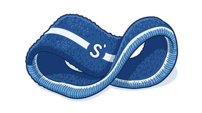 Blue Mobius Strip Fabric with White Stripes