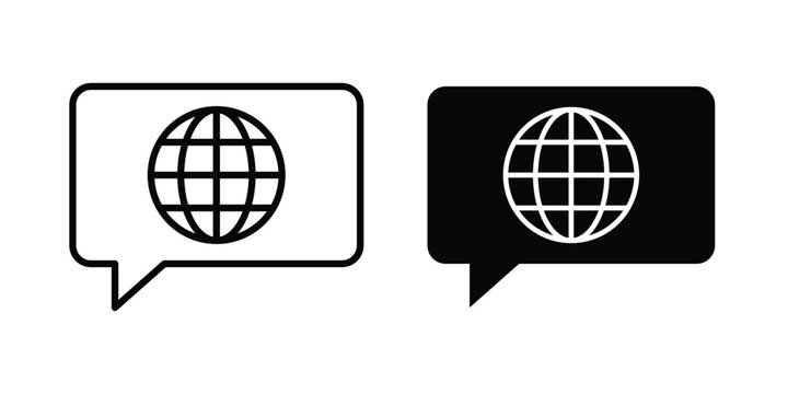 Language icon. Doodle Icon in Minimal Line Art Style