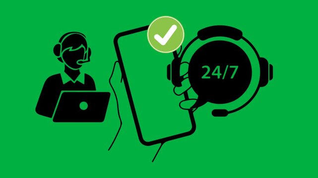 Simple customer service icon animation 