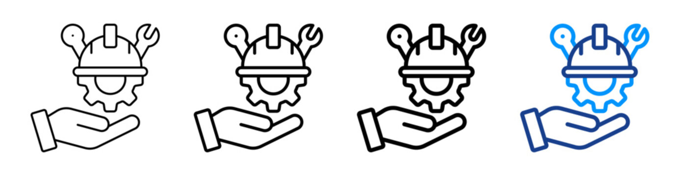 Construction Service Icon Different Style Outline Collection Set