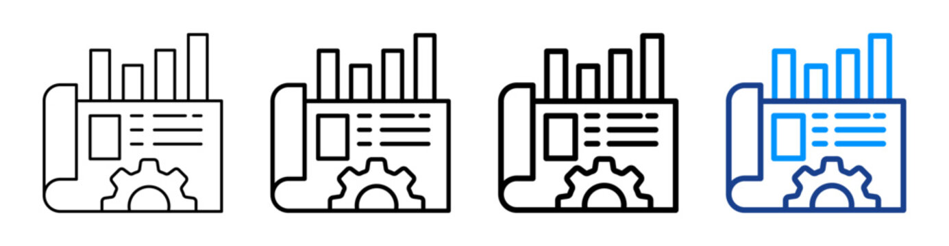 Project Prototype Icon Different Style Outline Collection Set