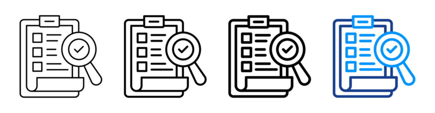 Project Inspection Icon Different Style Outline Collection Set