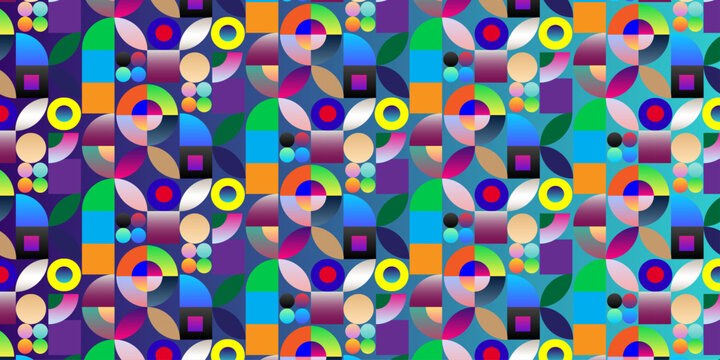 Seamless pattern with colorful circles and Abstract flower geometric pattern dots and fabric textile design.