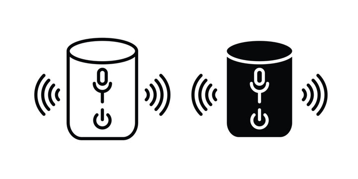 Smart speaker icon. Doodle Icon in Minimal Line Art Style