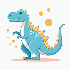 Fototapeta premium Cute Blue Dinosaur Illustration