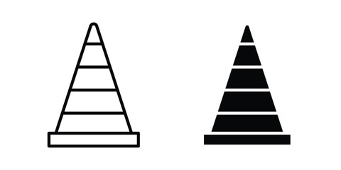 Fototapeta premium Traffic Cone icon. Doodle Icon in Minimal Line Art Style