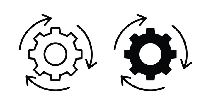Workflow icon. Doodle Icon in Minimal Line Art Style