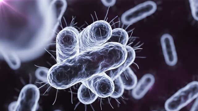 Microscopic view of bacteria ideal for pharmaceutical campaigns and wellness branding