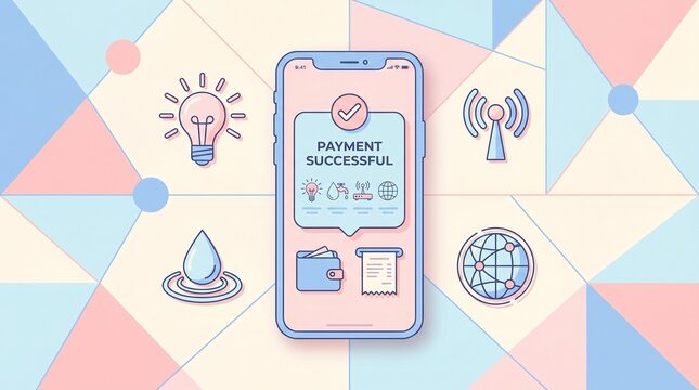 Smartphone screen displaying successful utility bill payment