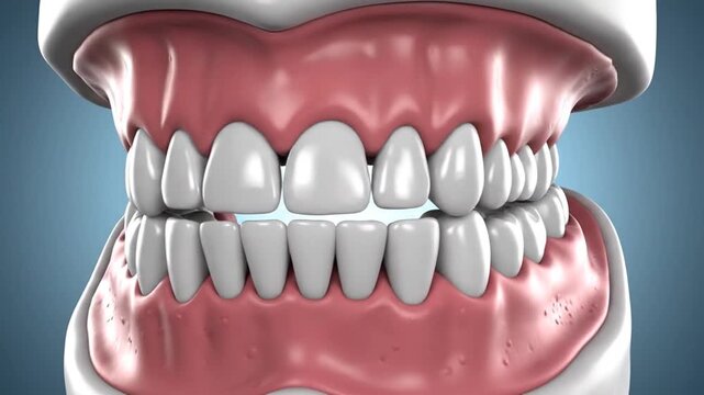 Clean teeth model with gums.