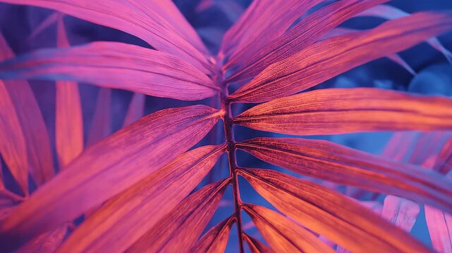 Colorful tropical leaves with smoke emphasizing modern aesthetics and minimalist design