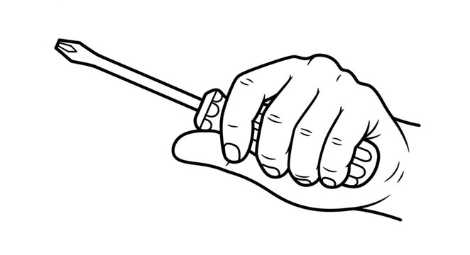 Hand holding a Phillips head screwdriver for repair work.