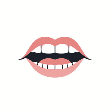 Minimalist Bite Mark Flat Vector Illustration - Professional Geometric Graphic Art