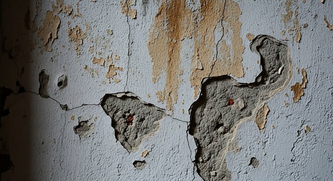 Weathered Concrete Surface With Rust.