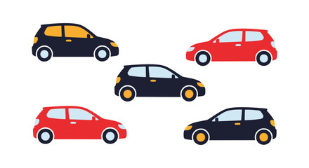 Fototapeta premium Hatchback Line art vector set abstract simple graphic