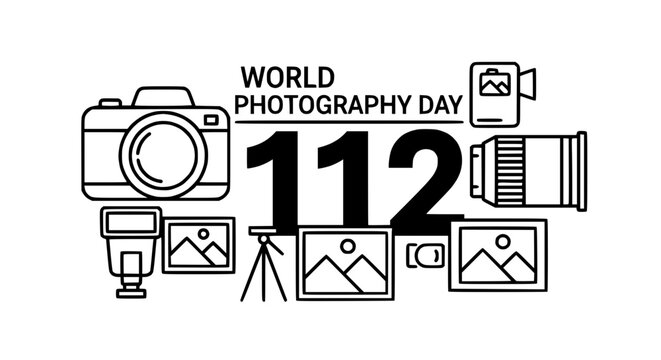 World Photography Day 112 Celebration: Camera Icons, Lenses, and Frames