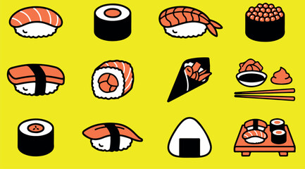 Cute Sushi Icons © Isnatun