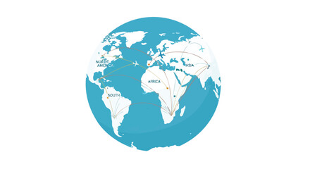 Obraz premium A simple blue and white illustration of the Earth from space with continents highlighted